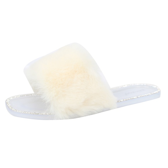 Clear Furry Rhinestone Jelly Sandal - Picture 4 of 6